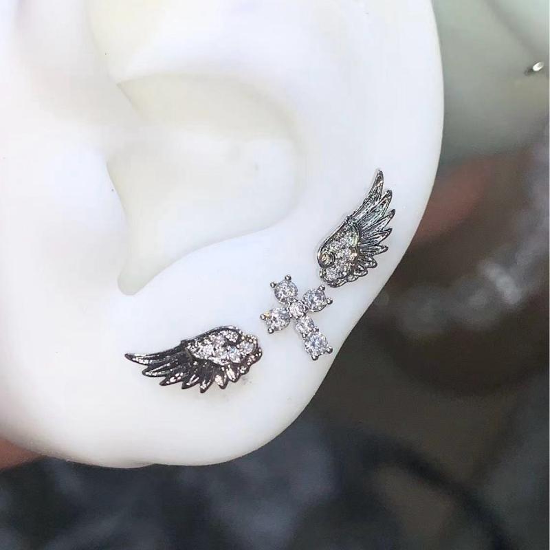 Luxury Lifestyle Jewelry - 天使の羽のクロスイヤリング 高級ヴィンテージスタイルのダングルジュエリー 女性用ギフト イブニングパーティーや日常生活に