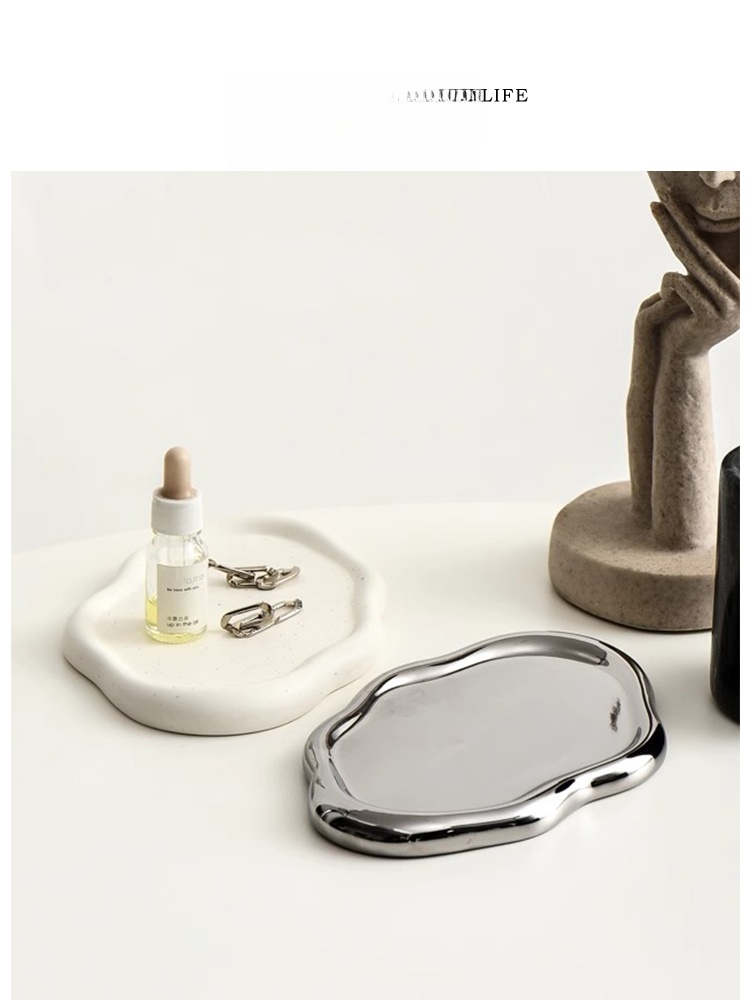 Luxury Lifestyle Jewelry - 北欧スタイル セラミック製収納トレイ 雲形 高級ジュエリーオーガナイザーディッシュ Tlife Rule