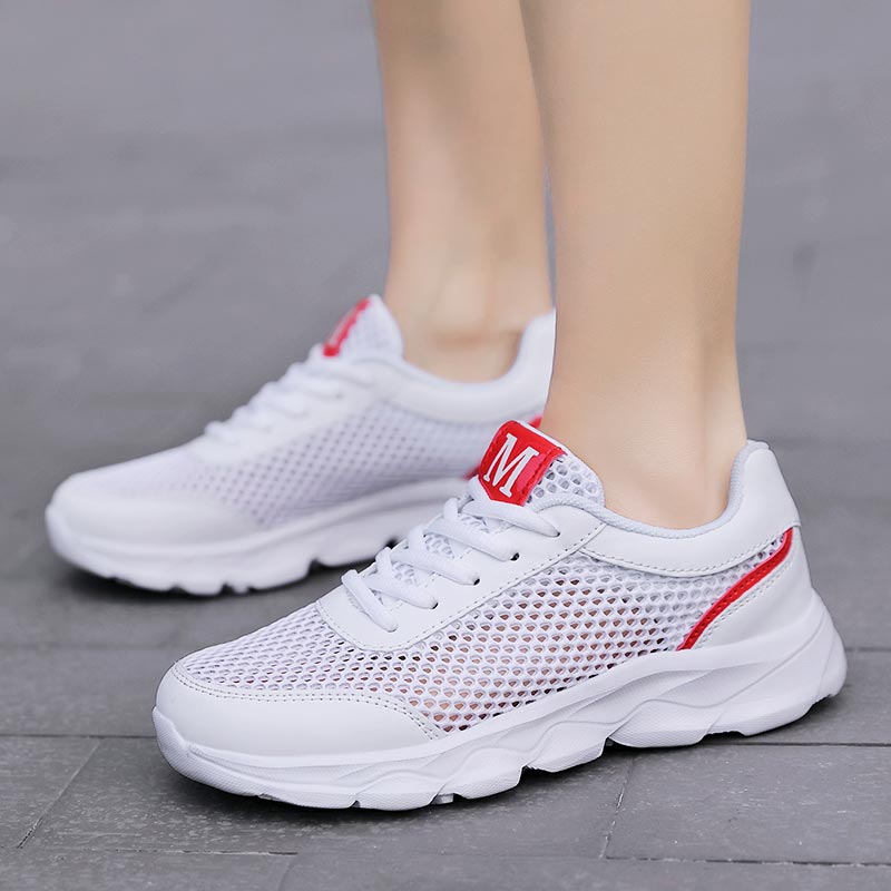 女性用通気性メッシュスニーカー,軽量ランニングシューズ,ベー - Luxury Lifestyle Online のレビューと価格