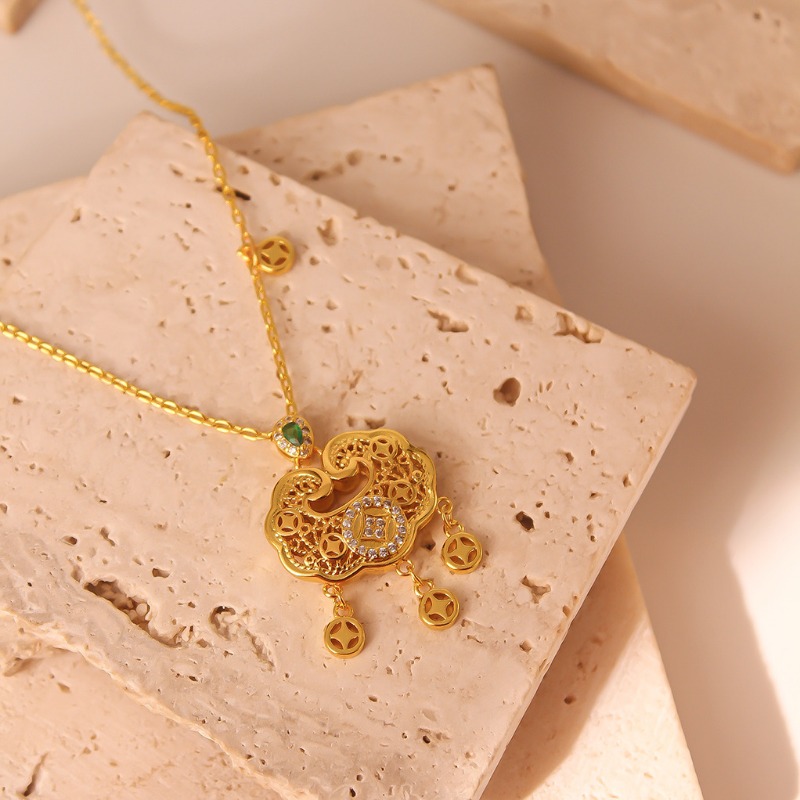 女性のための中国スタイルのロックネックレス,高級ジュエリー, - Luxury Lifestyle Jewelry のレビューと価格