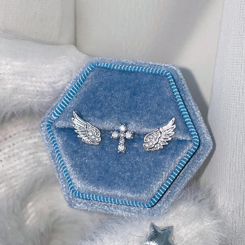 天使の羽のクロスイヤリング 高級ヴィンテージスタイルのダング - Luxury Lifestyle Jewelry のレビューと価格