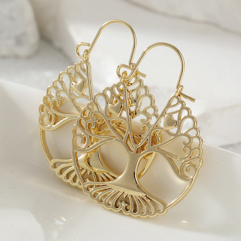 高級レトロスタイル中空生命の樹ハンギングイヤリング レディー - Luxury Lifestyle Jewelry のレビューと価格