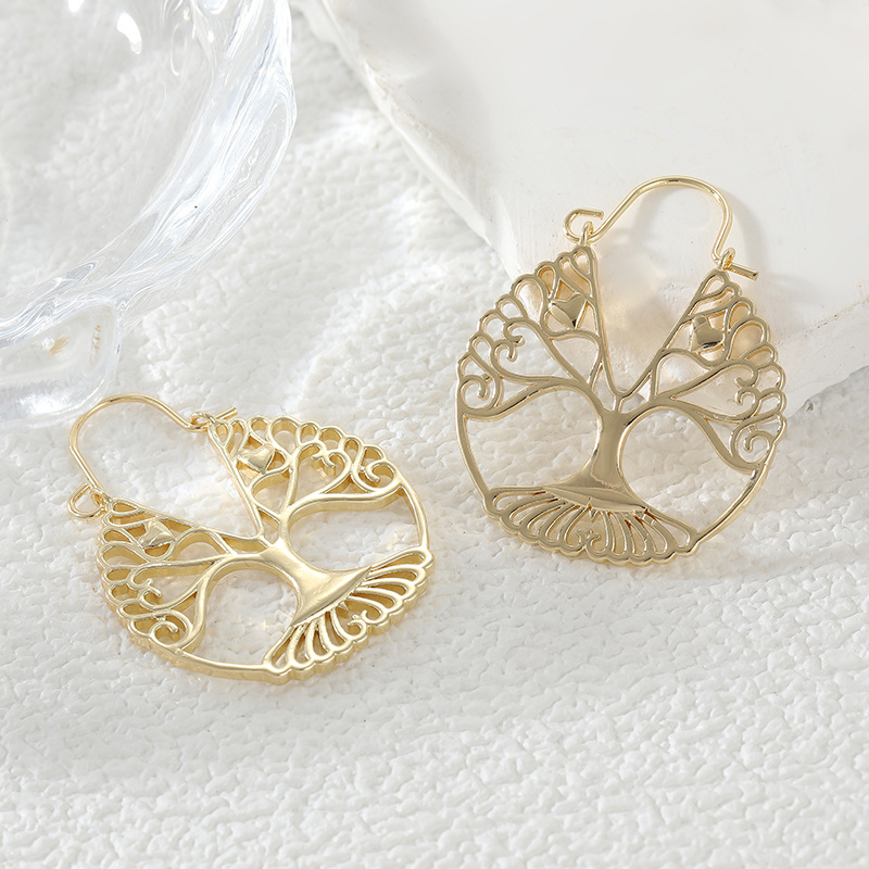 高級レトロスタイル中空生命の樹ハンギングイヤリング レディー - Luxury Lifestyle Jewelry のレビューと価格